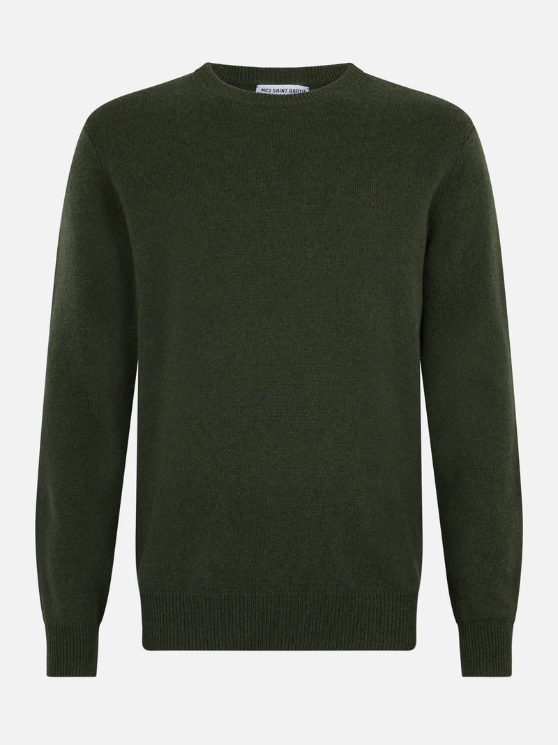 Militärgrüner Pullover aus Lambswool für Herren von Regent