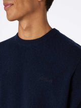 Man navy blue lambswool sweater Regent