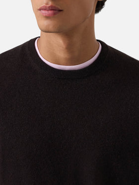 Jersey de cuello redondo Regent en cashmere marrón 