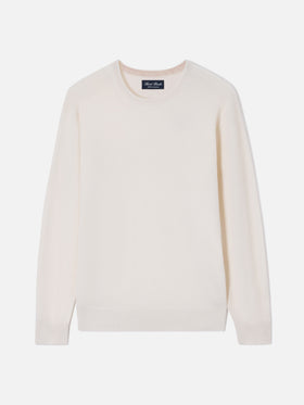 Girocollo Regent in cashmere bianco