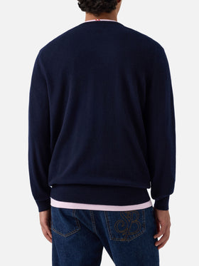 Jersey de cuello redondo Regent en cashmere navy blue 