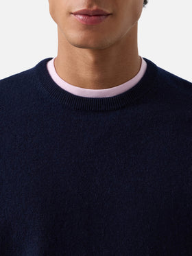 Jersey de cuello redondo Regent en cashmere navy blue 