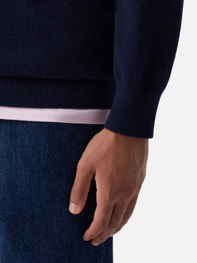Jersey de cuello redondo Regent en cashmere navy blue 