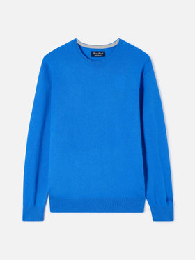 Girocollo Regent in cashmere blu azzurro