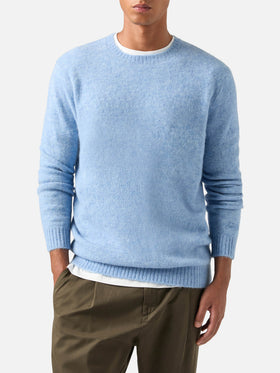Jersey de cuello redondo Regent en mezcla de alpaca Light blue 