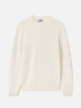 Off white Regent Rundhals-Pullover aus Alpaka-Mischung 
