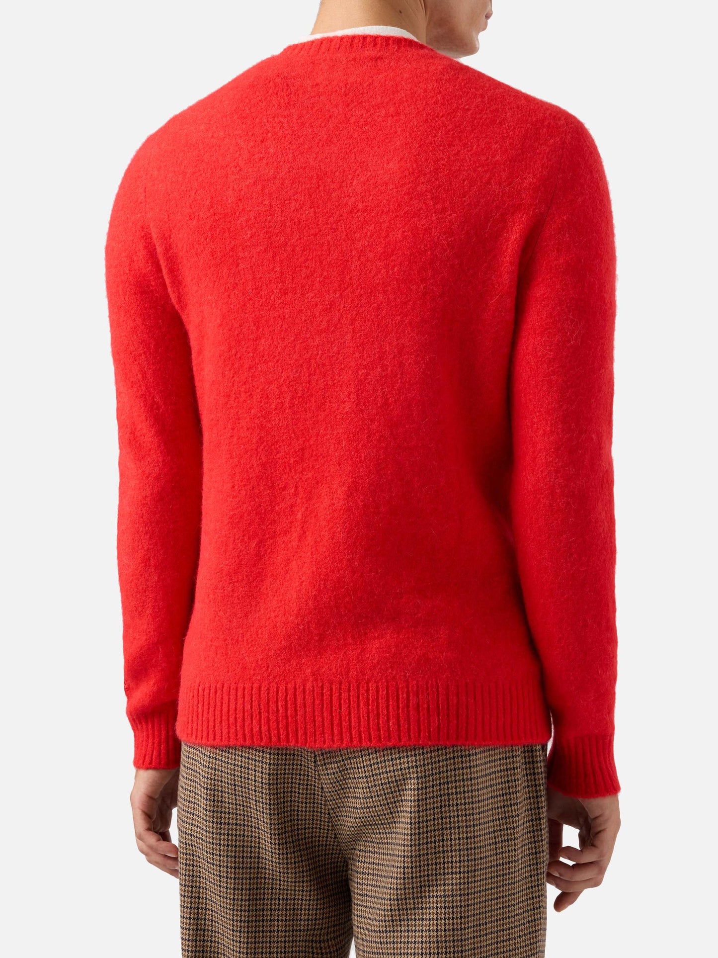 Rundhalspullover Regent in Rot aus Stretch-Alpaka