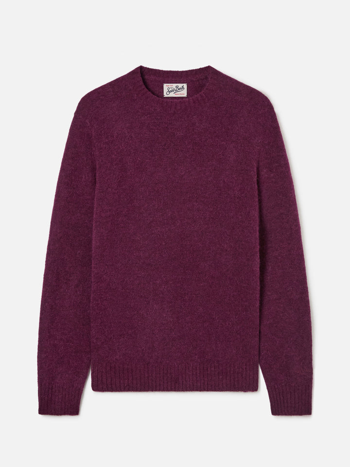 Pull ras-du-cou Regent bordeaux en mélange d’alpaga 
