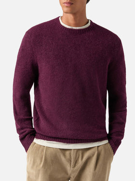 Burgundy Regent alpaca blend crewneck
