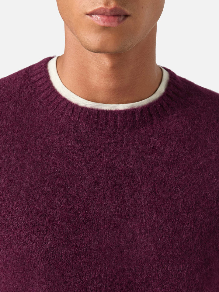 Burgundy Regent alpaca blend crewneck