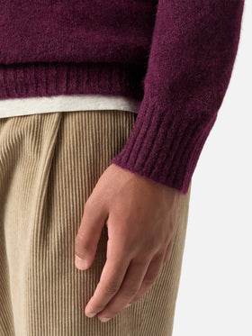 Burgundy Regent alpaca blend crewneck