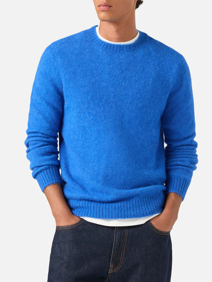 Blue Jersey de cuello redondo Regent en mezcla de alpaca 