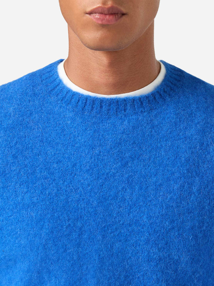 Blue Jersey de cuello redondo Regent en mezcla de alpaca 