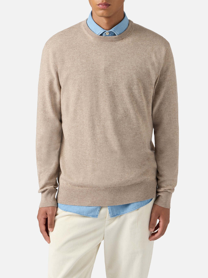 Regent sweater in khaki MERINO WOOL and CASHMERE