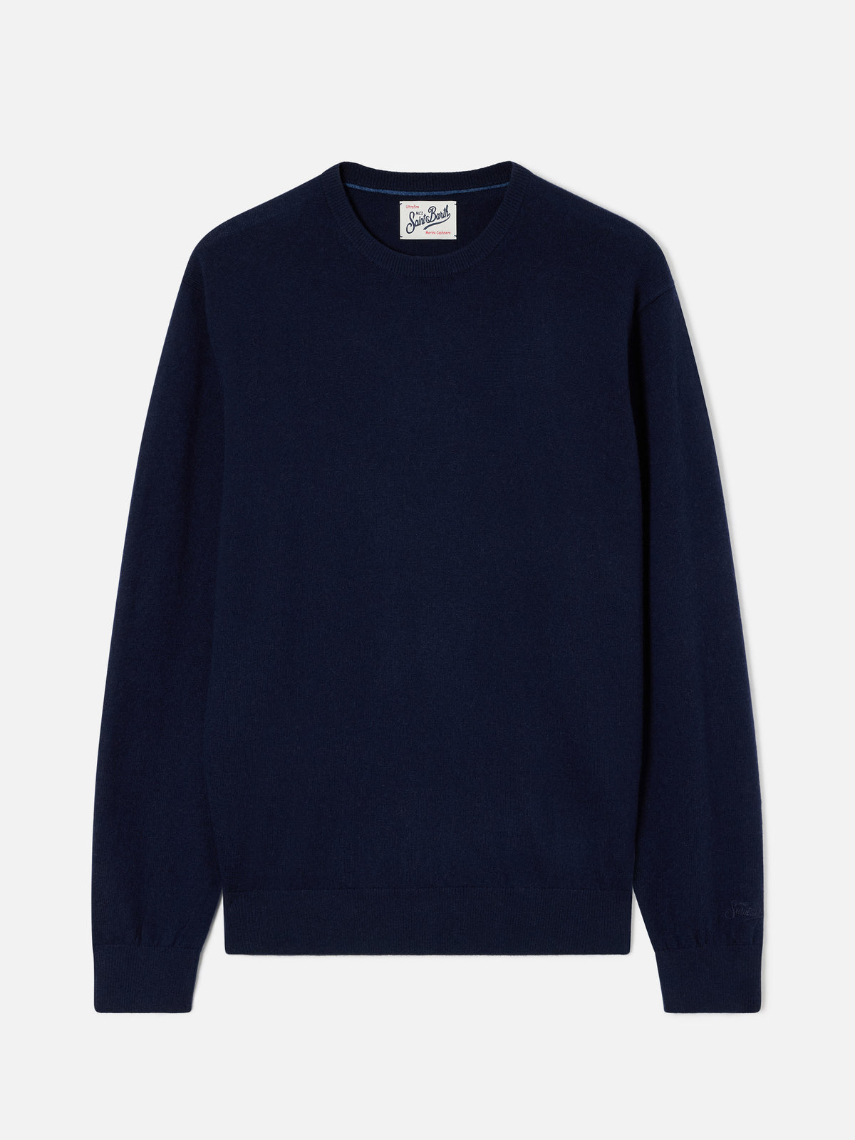 Navy blue Regent merino wool and cashmere blend crewneck