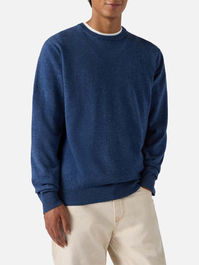 Maglione Regent in LANA MERINO e CASHMERE azzurro denim