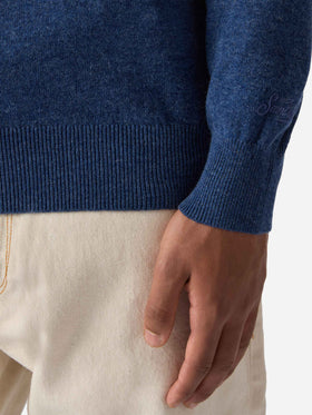 Maglione Regent in LANA MERINO e CASHMERE azzurro denim