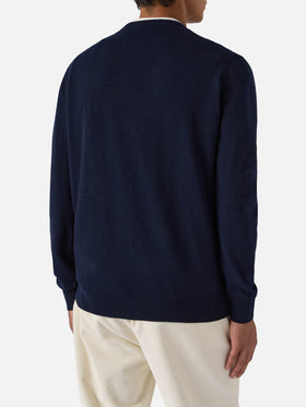 Maglione Regent inLANA MERINO e CASHMERE blu notte