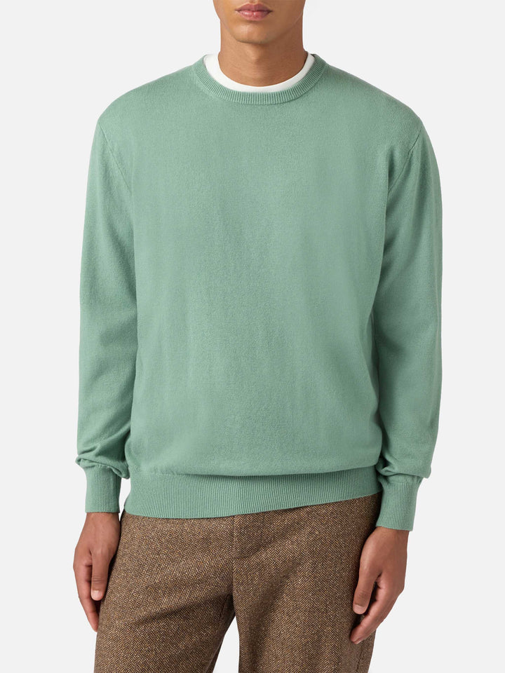 Maglione Regent in LANA MERINO e CASHMERE verde salvia
