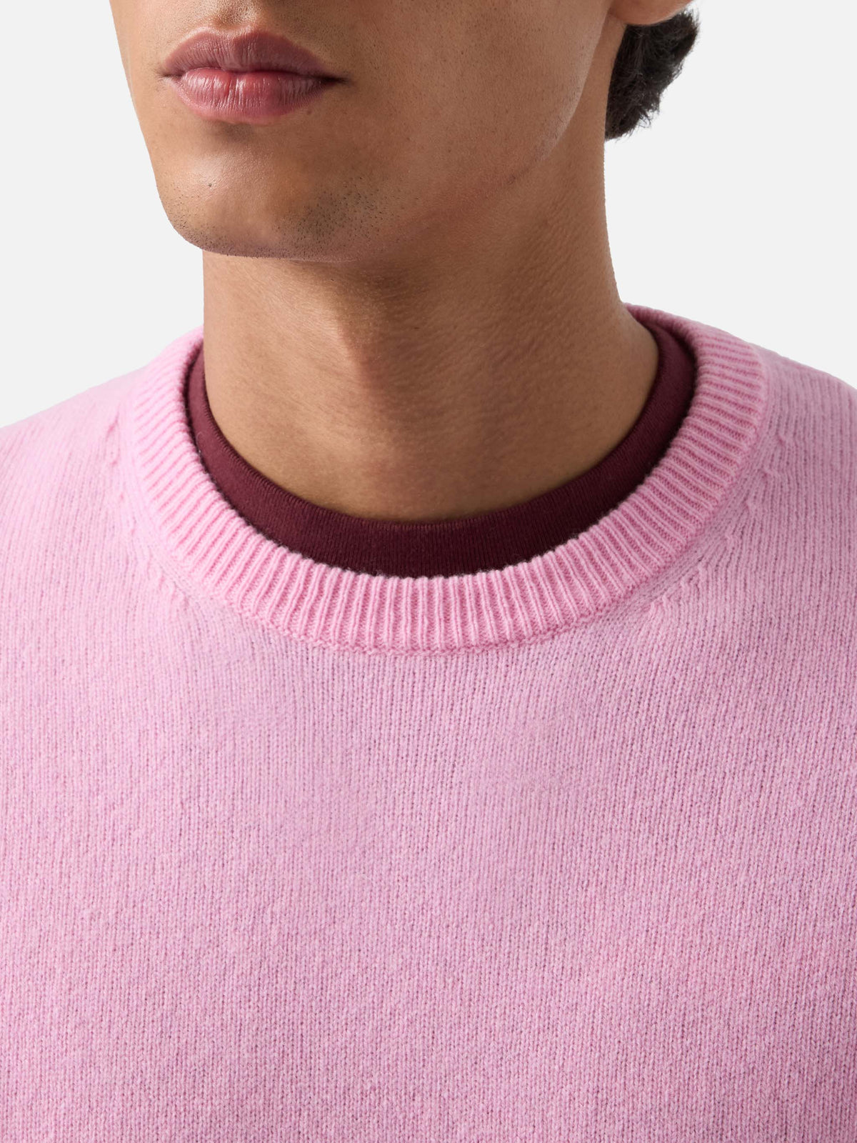 Maglia girocollo Regent rosa in lambswool