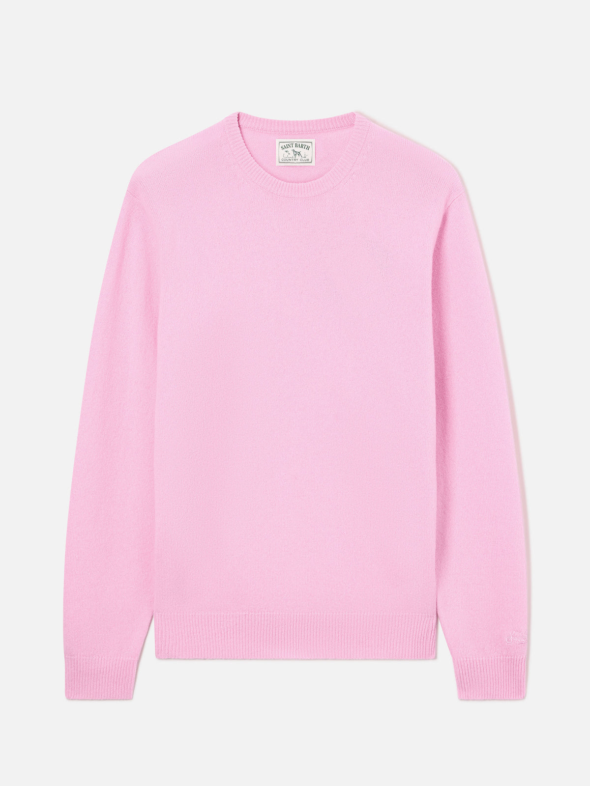 Maglia girocollo Regent rosa in lambswool