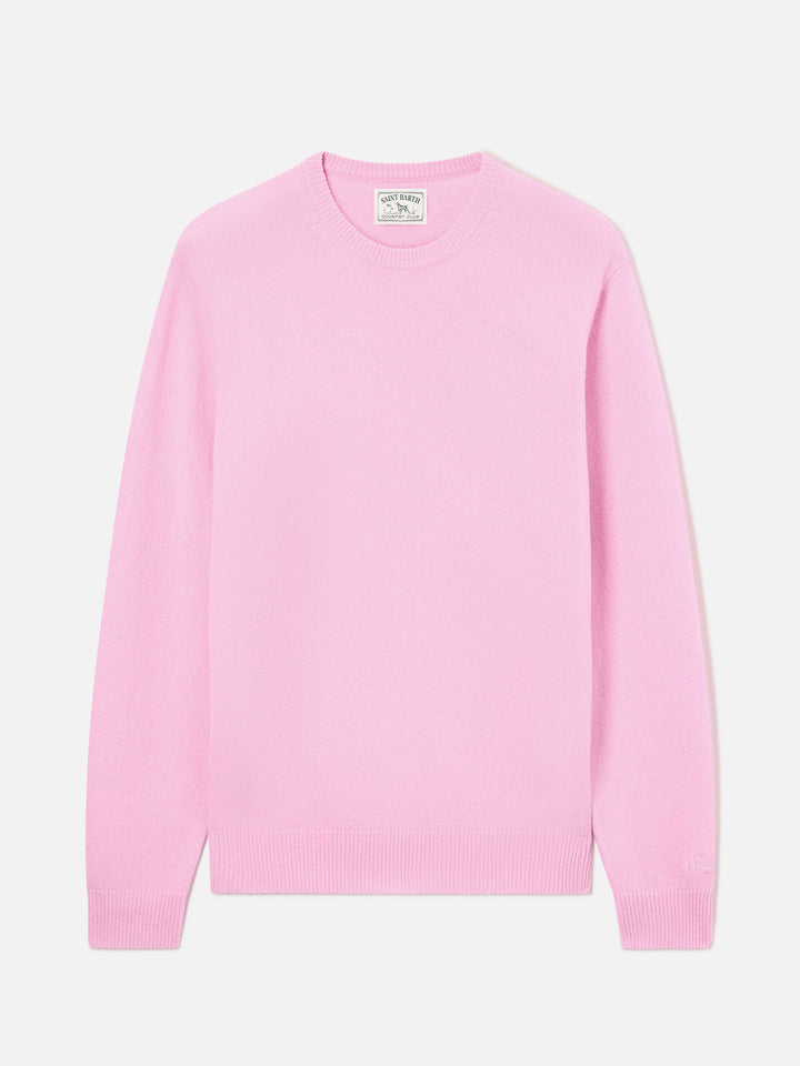 Pull col rond en laine d’agneau Pink Regent 