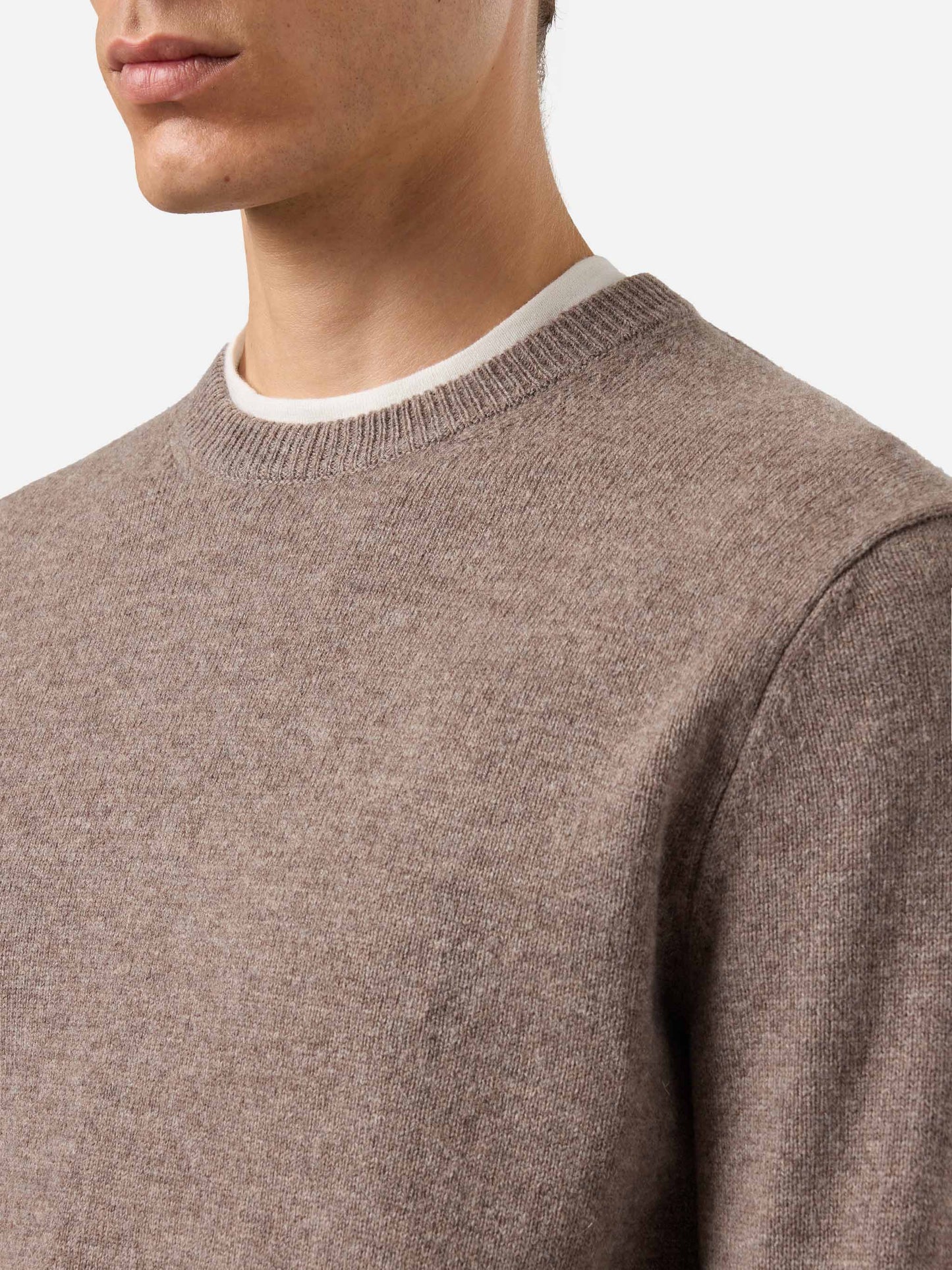 Regent Pullover aus 100 % Lammwolle in Nussbraun