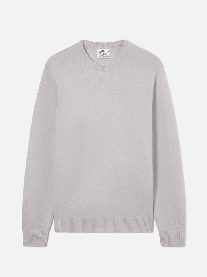 Pull à col rond Grey Regent en laine d’agneau 