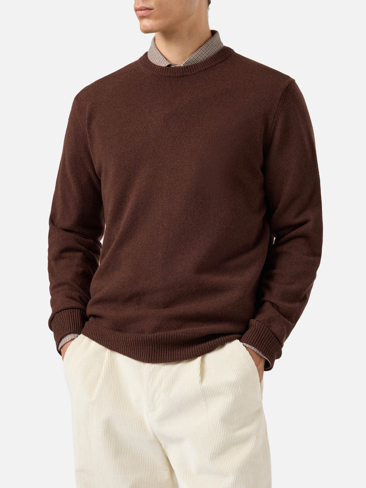 Regent Pullover aus 100 % Lammwolle in Braun