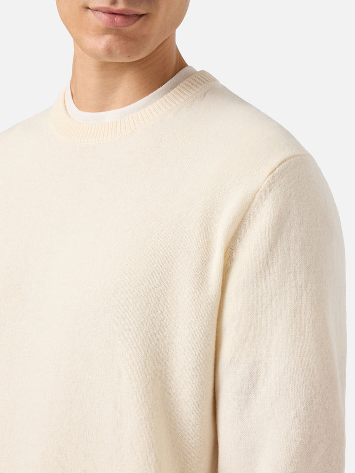 Maglione Regent in 100% LAMBSWOOL bianco