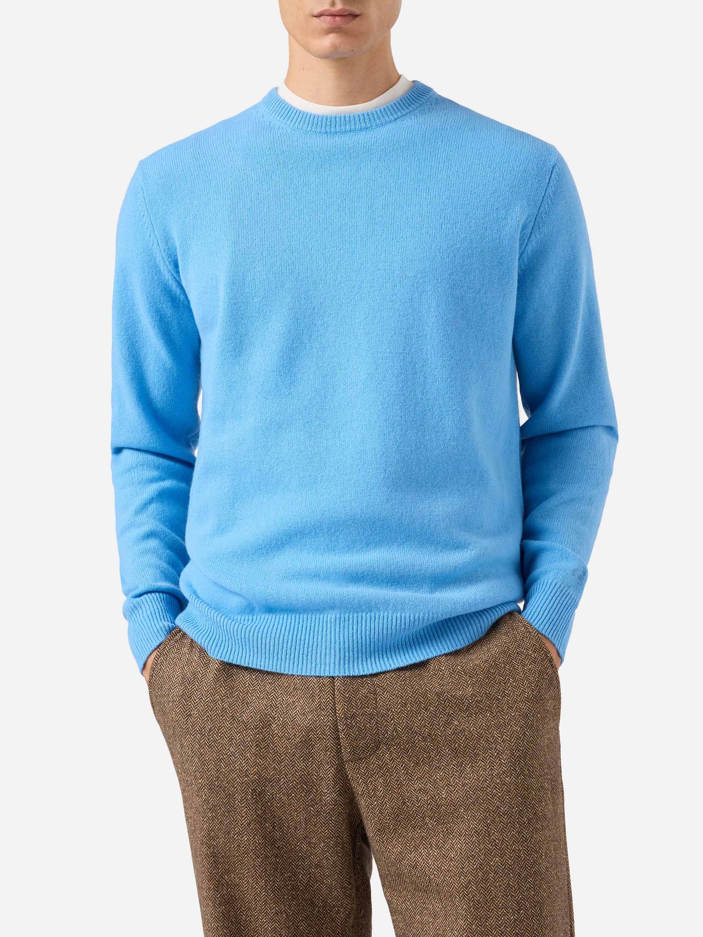 Regent Pullover aus 100 % Lammwolle in Staubblau