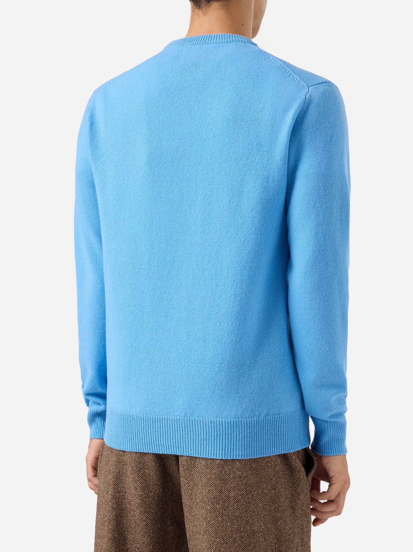 Regent Pullover aus 100 % Lammwolle in Staubblau