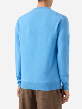 Regent Pullover aus 100 % Lammwolle in Staubblau