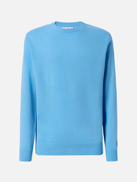 Regent Pullover aus 100 % Lammwolle in Staubblau