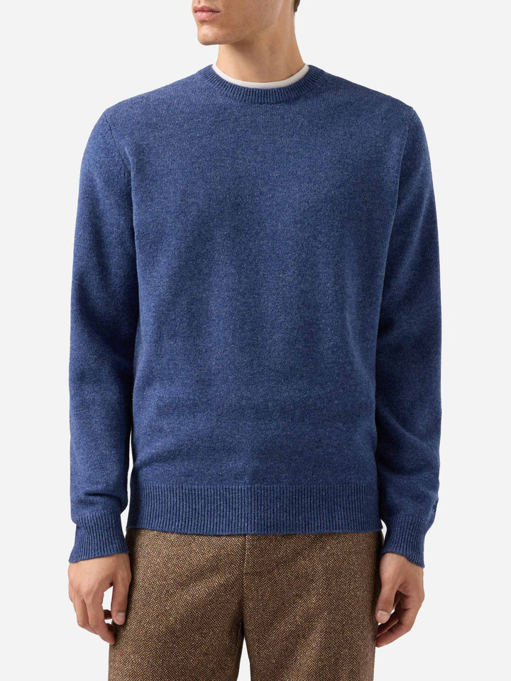 Maglione Regent in 100% LAMBSWOOL blu denim