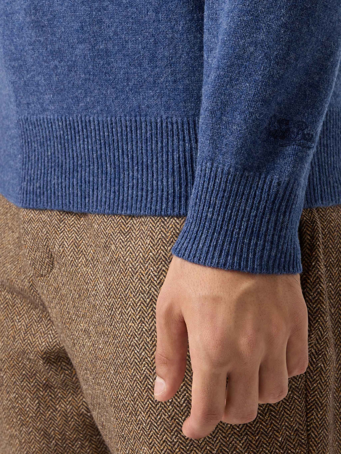 Maglione Regent in 100% LAMBSWOOL blu denim