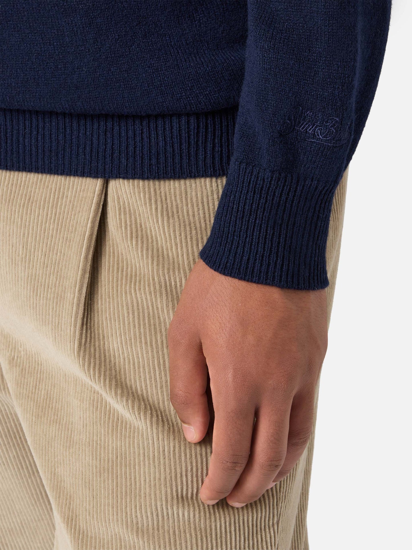 Maglione Regent in 100% LAMBSWOOL blu notte