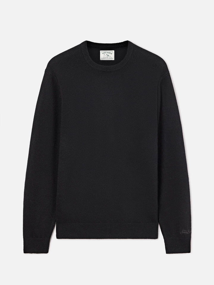Jersey de cuello redondo Black Regent en lana de cordero 
