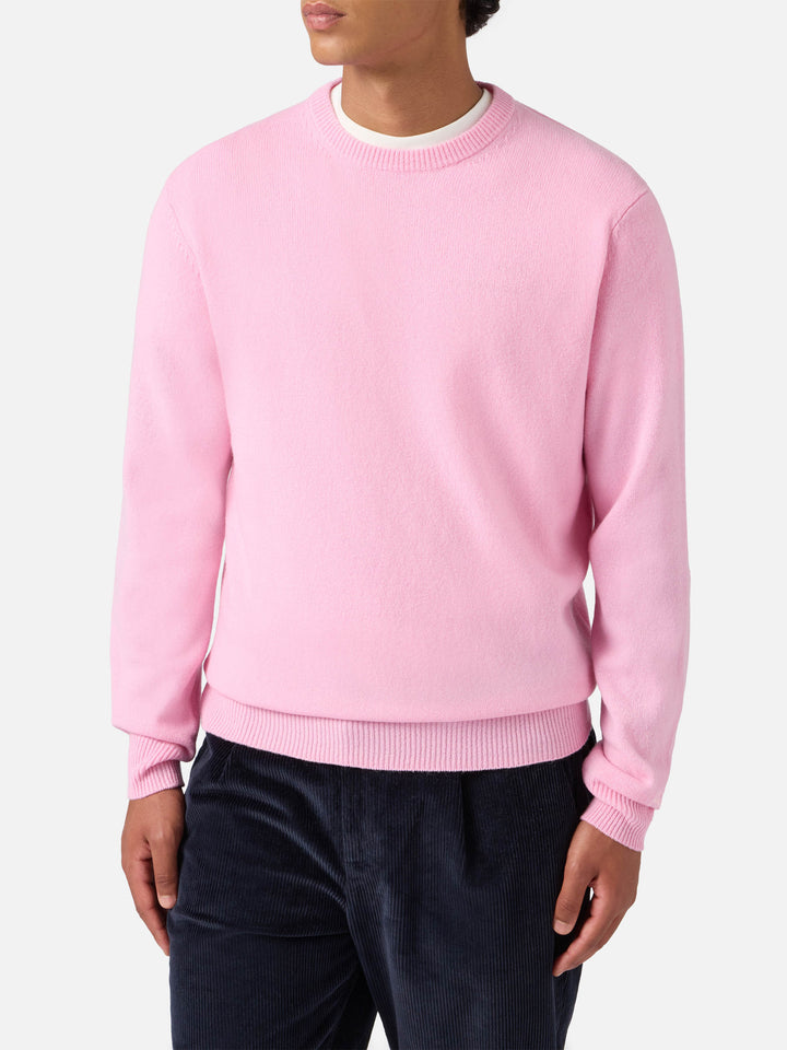 Regent Pullover aus 100 % Lammwolle in Rosa