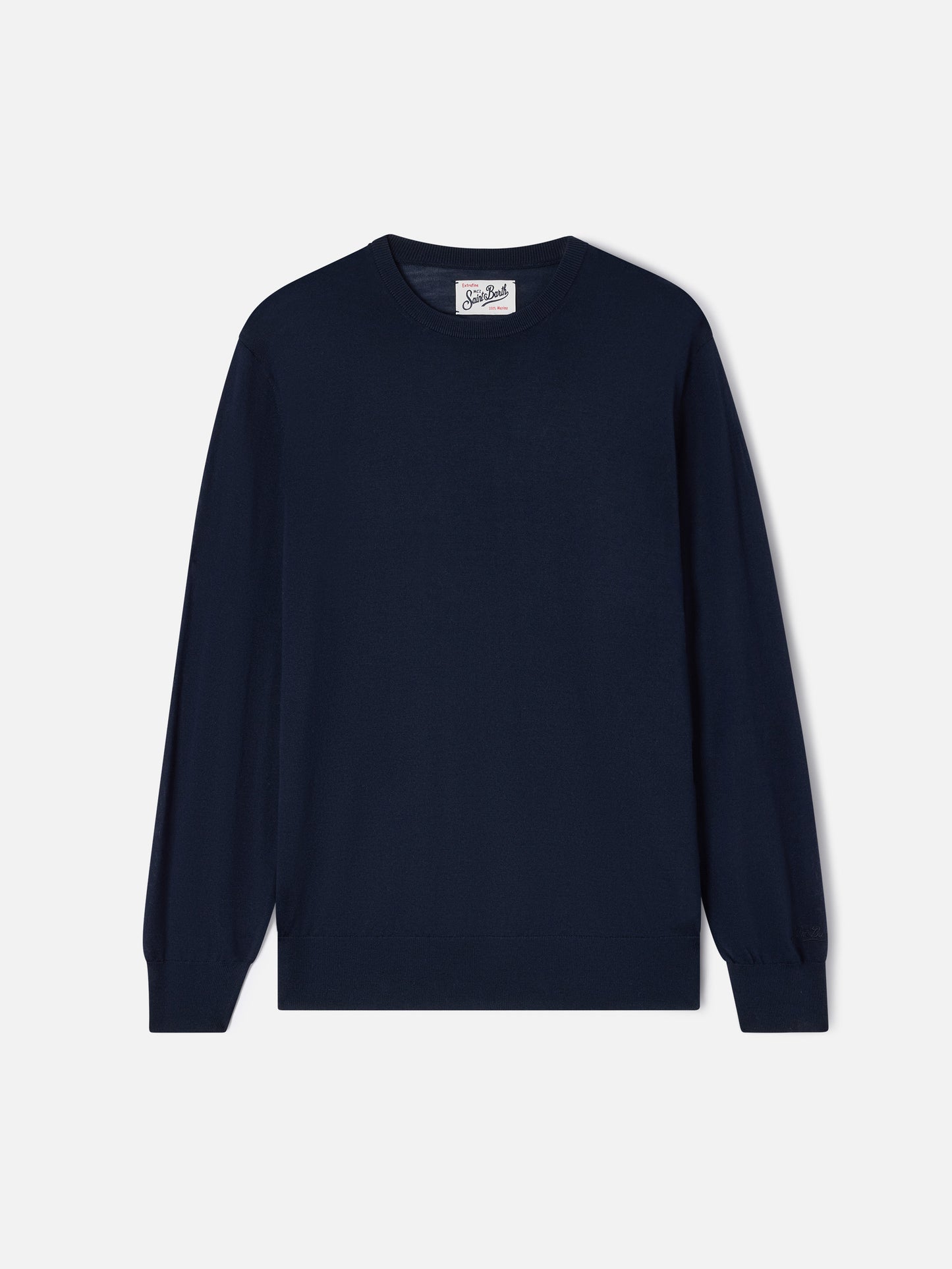 Girocollo Regent in Merino blu navy