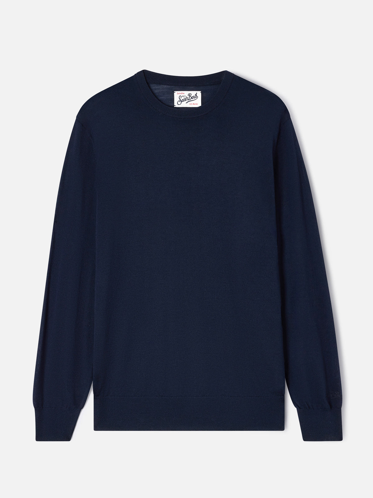 Rundhalspullover Regent in Navy aus blue Merino 