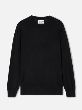 Black Regent merino wool crewneck