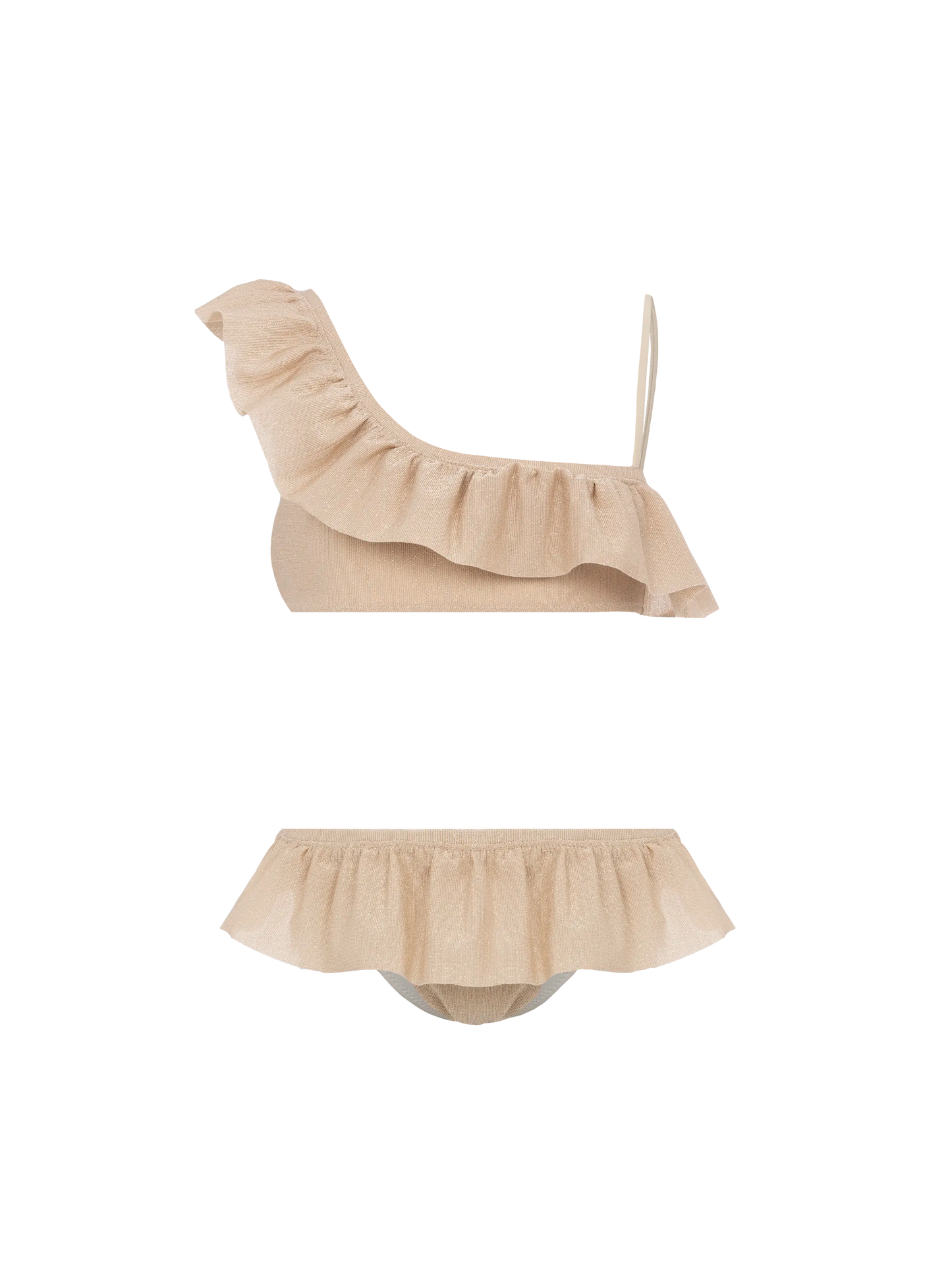 Rey one-shoulder lurex ruffled bikini - MC2 Saint Barth