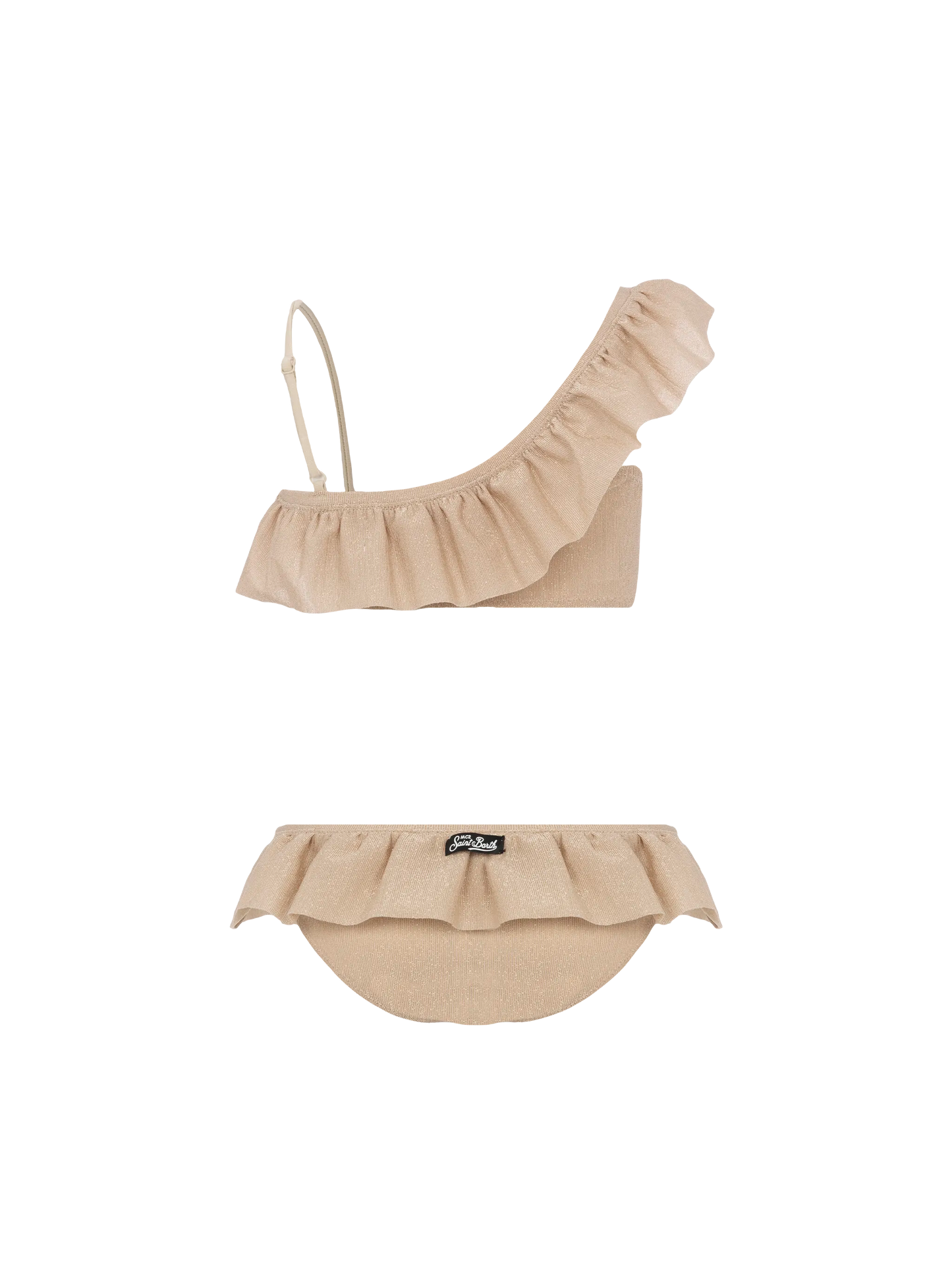 Rey one-shoulder lurex ruffled bikini - MC2 Saint Barth