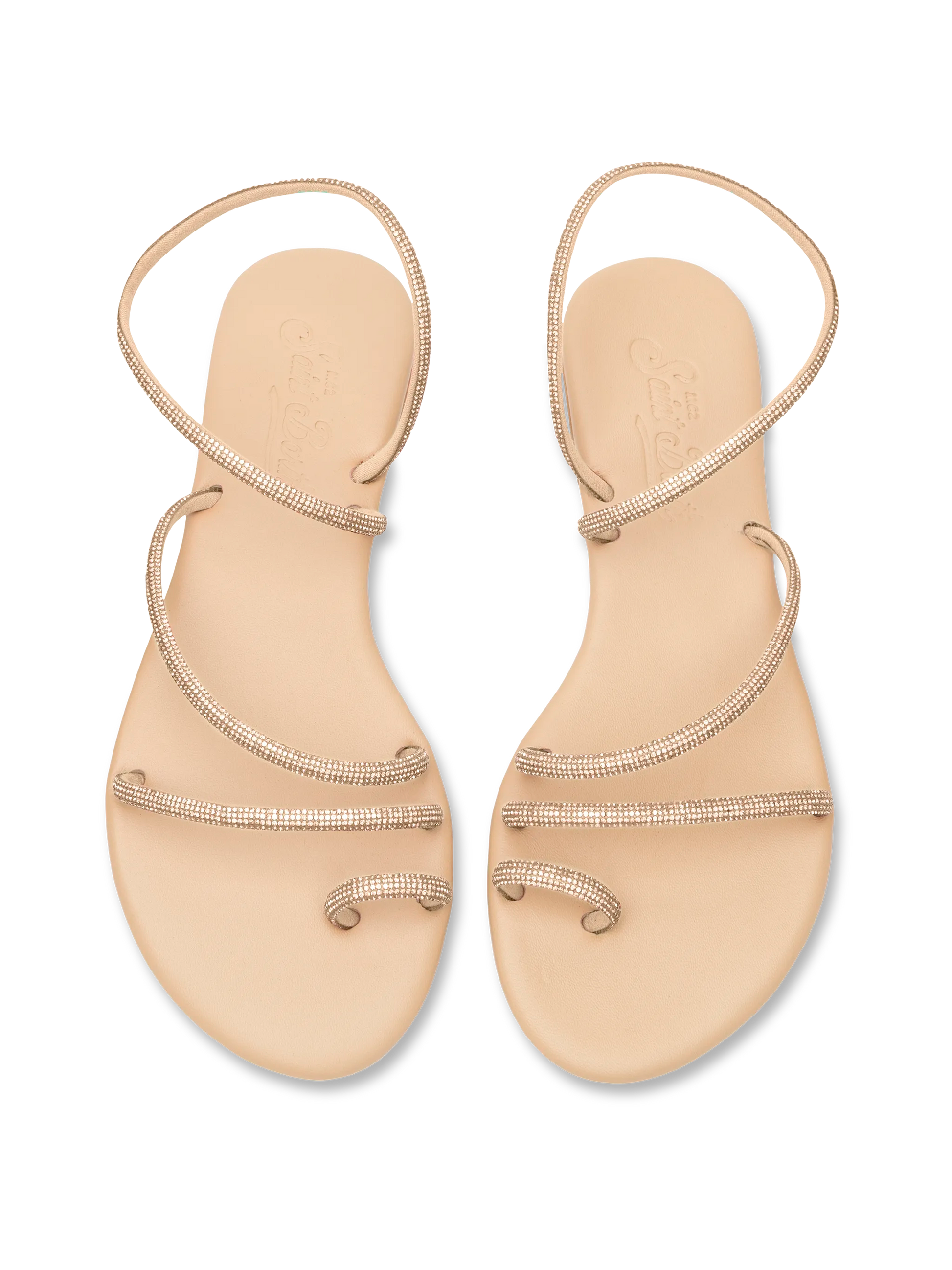 Flat Ring Sandals with beige rhinestones - MC2 Saint Barth