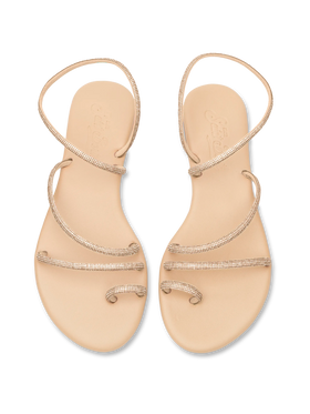 Flat Ring Sandals with beige rhinestones - MC2 Saint Barth