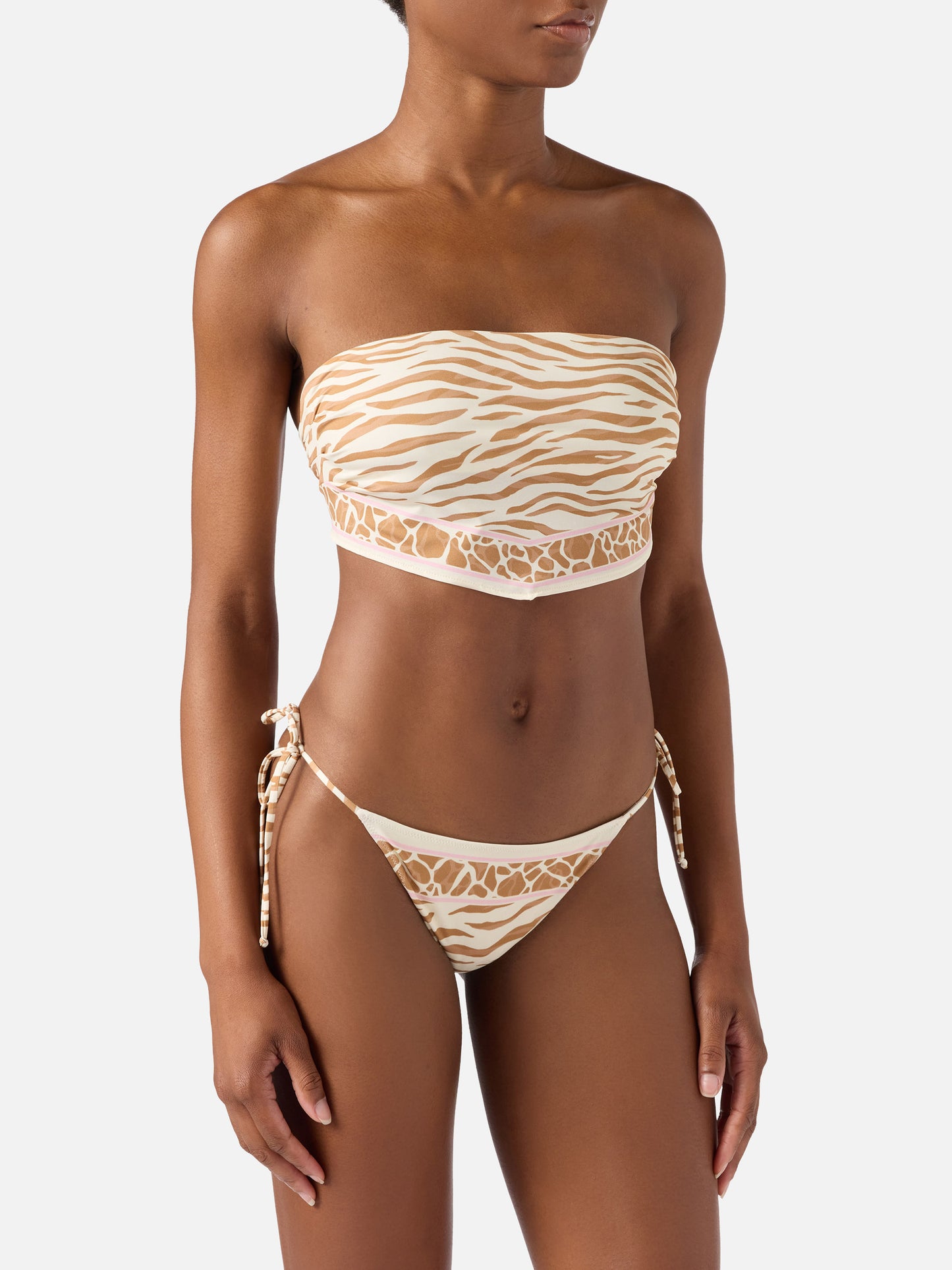 Bikini Rio Marielle beige con estampado animal 