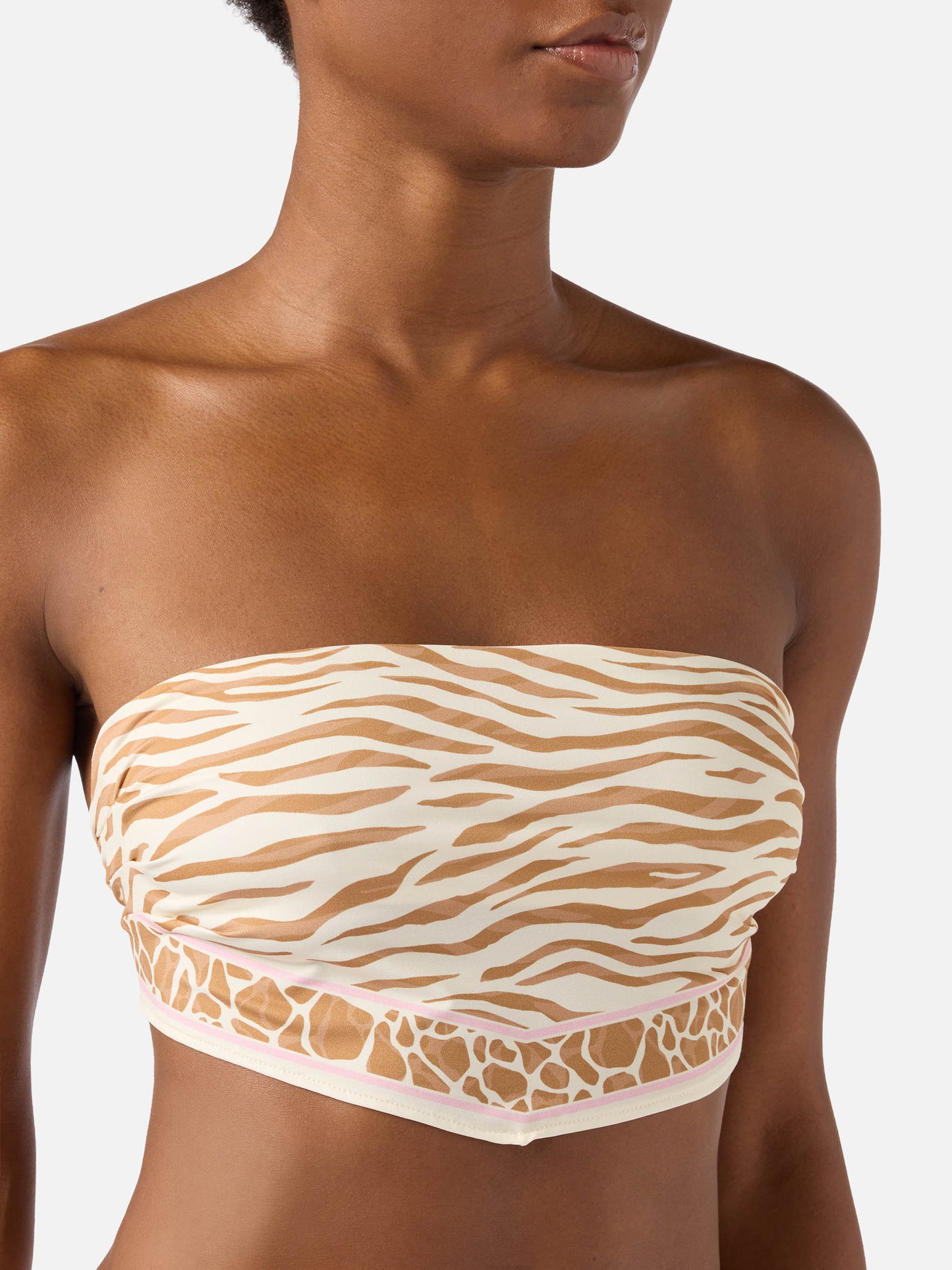 Haut de bikini bandeau Rio à imprimé animalier 