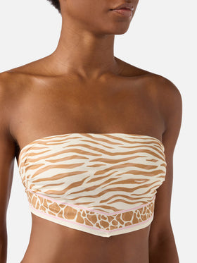 Bikini Rio Marielle beige con estampado animal 