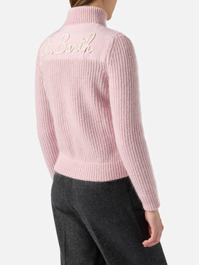 Wattierte Damenjacke mit Strickärmeln